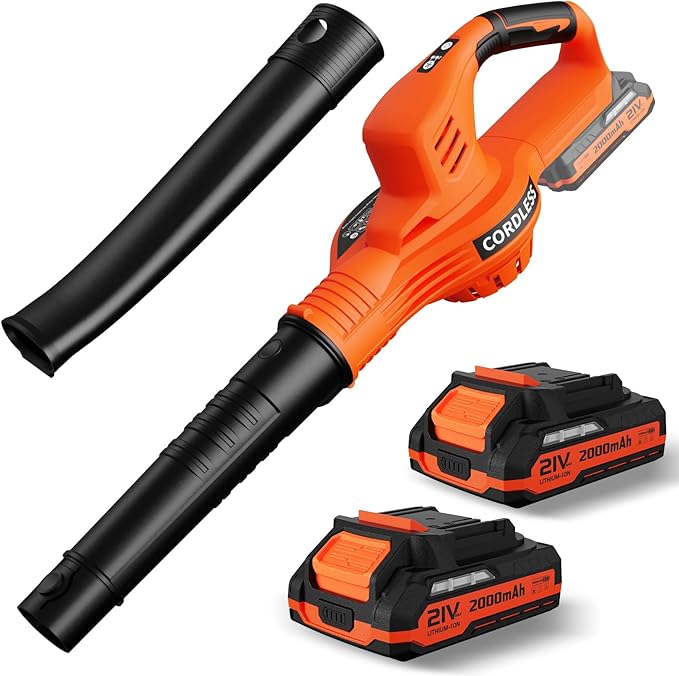 lazyboi cordless leaf blower orange
