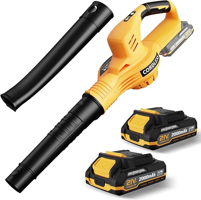 lazyboi cordless leaf blower yellow